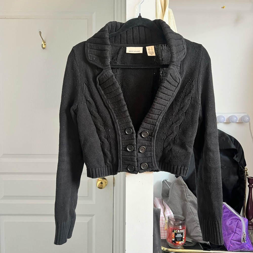 Stylish Black Cable Knit Sweater
